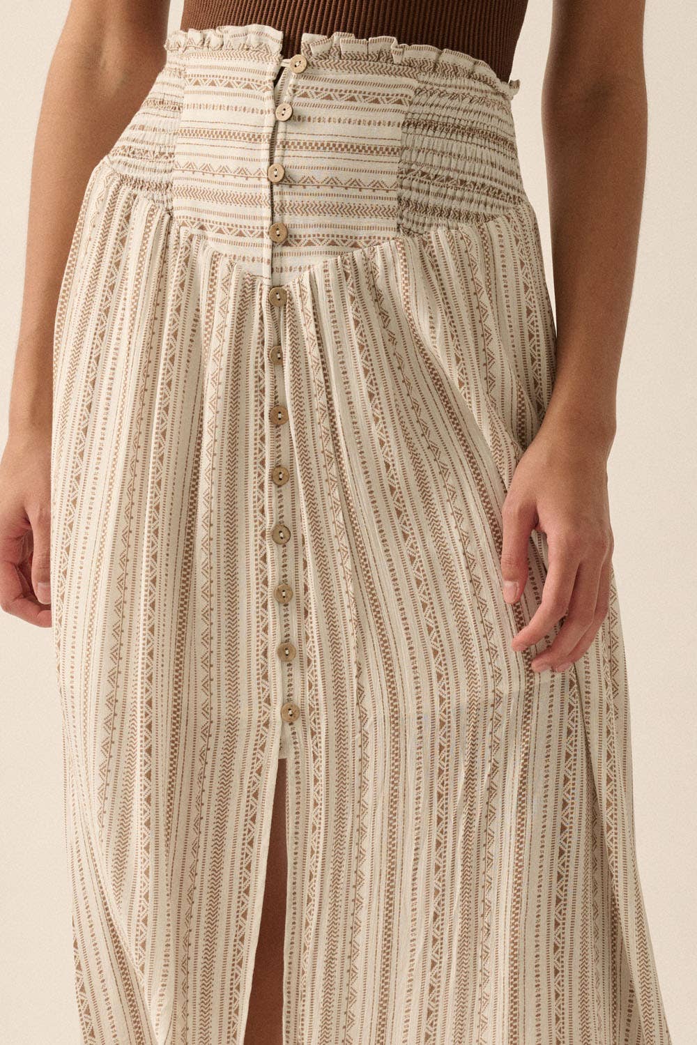 Aztec-Stripe Maxi Skirt