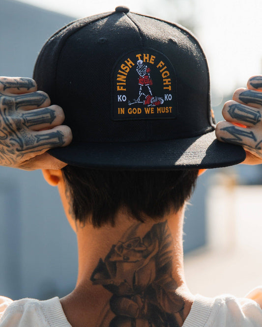 "Finish The Fight" Black Snapback Hat