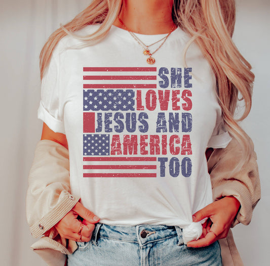 She Loves Jesus and America T-Shirt